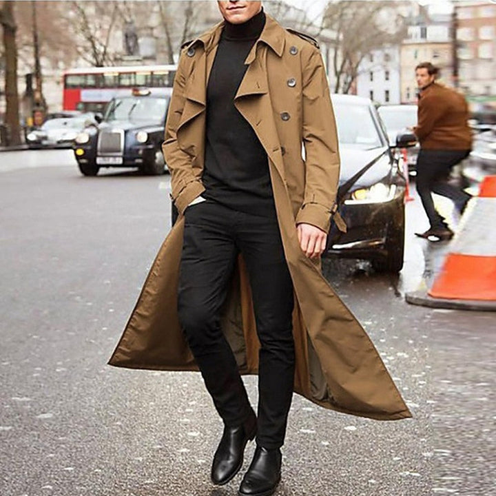 Men's trench coat with double button placket and urban design Lisslune