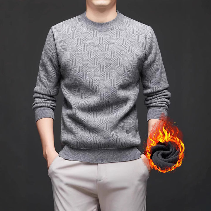 Men's knitted sweater with modern diamond pattern Lisslune