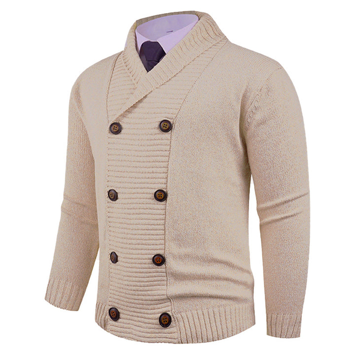 Men's cardigan with modern shawl collar and practical button details Lisslune