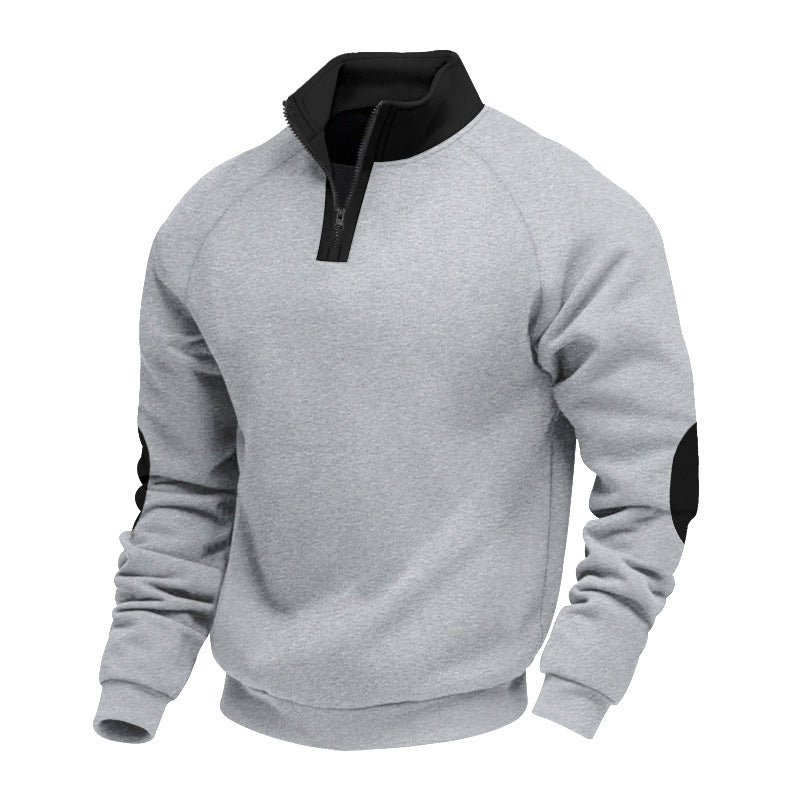 Men's sweatshirt with half zipper and contrasting sleeves Lisslune