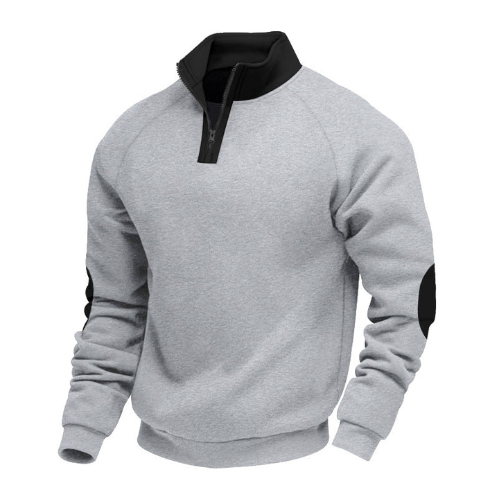 Men's sweatshirt with half zipper and contrasting sleeves Lisslune