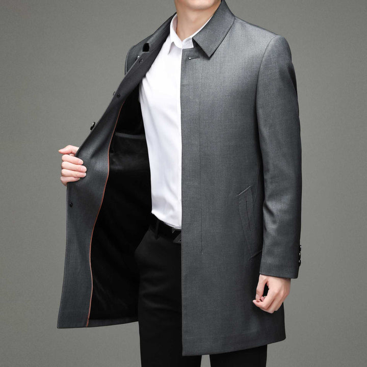 Men's Elegant Short Coat with Modern Cut and Practical Side Pockets Lisslune