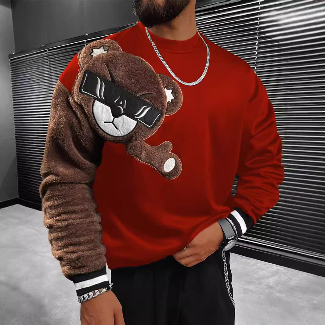 Men's Sweatshirt with Cozy Bear Motif Lisslune