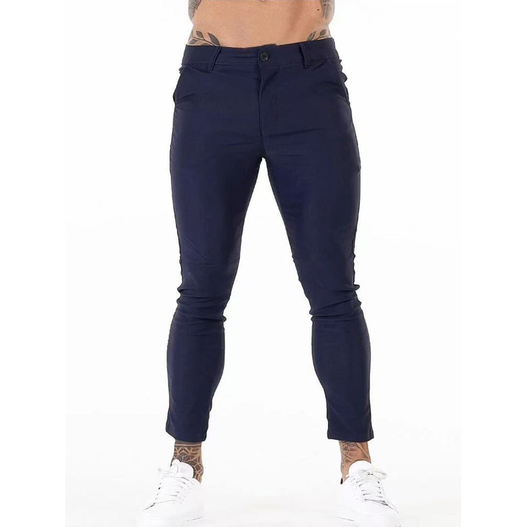 Men's stylish and comfortable slim-fit trousers with elastic waistband and functional pockets Lisslune