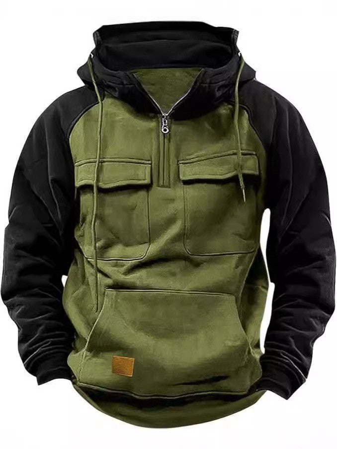 Men's casual hooded sweatshirt with integrated pockets and kangaroo style Lisslune