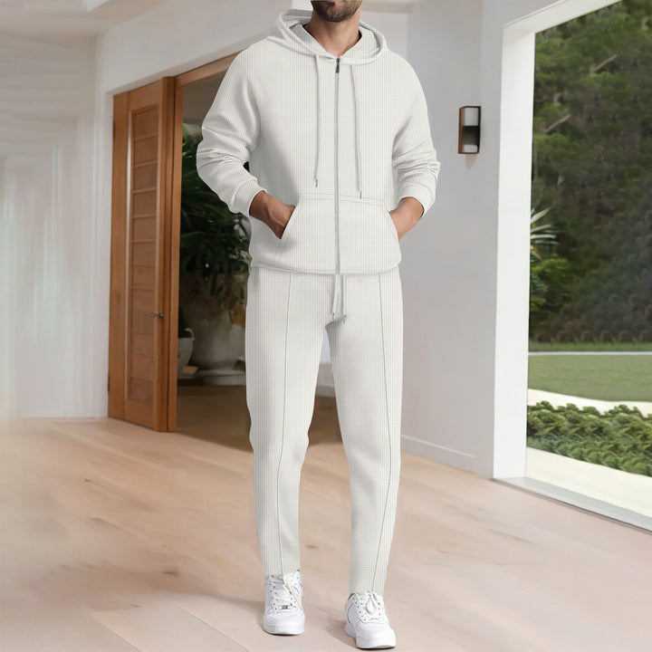 Men's leisure hoodie and jogger set with modern design Lisslune