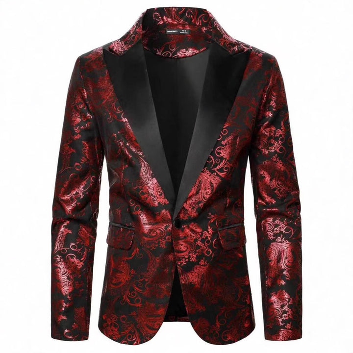 Men's elegant tuxedo jacket with floral pattern Lisslune