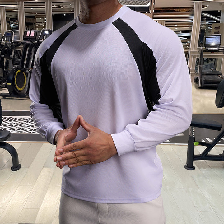 Men's Sporty Long-Sleeve Shirt with Breathable Inserts Lisslune