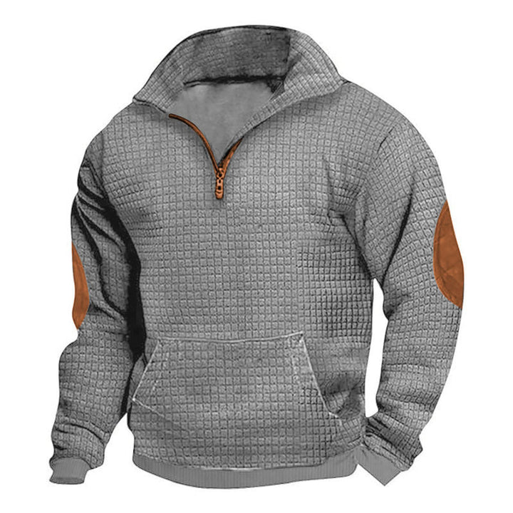 Men's sporty pullover with zipper and elastic cuffs Lisslune