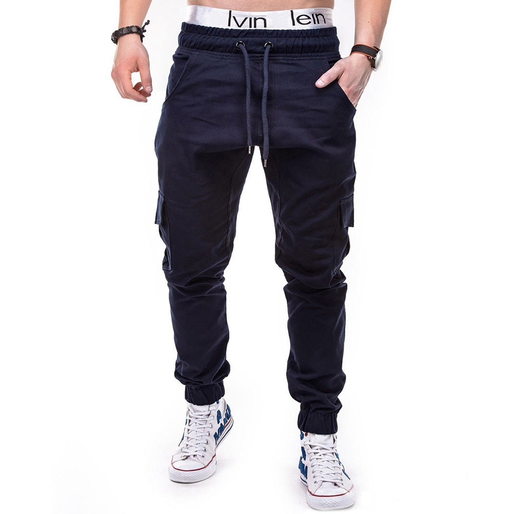 Men's cargo jogging pants with elastic waistband and practical side pockets Lisslune