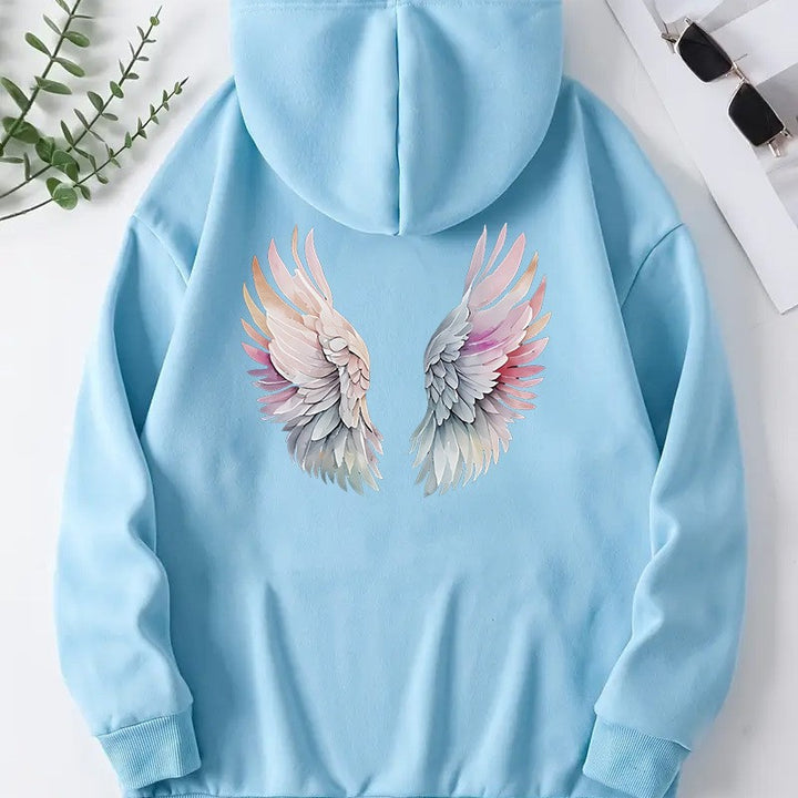 Women's hoodie with stylish angel wing design Lisslune