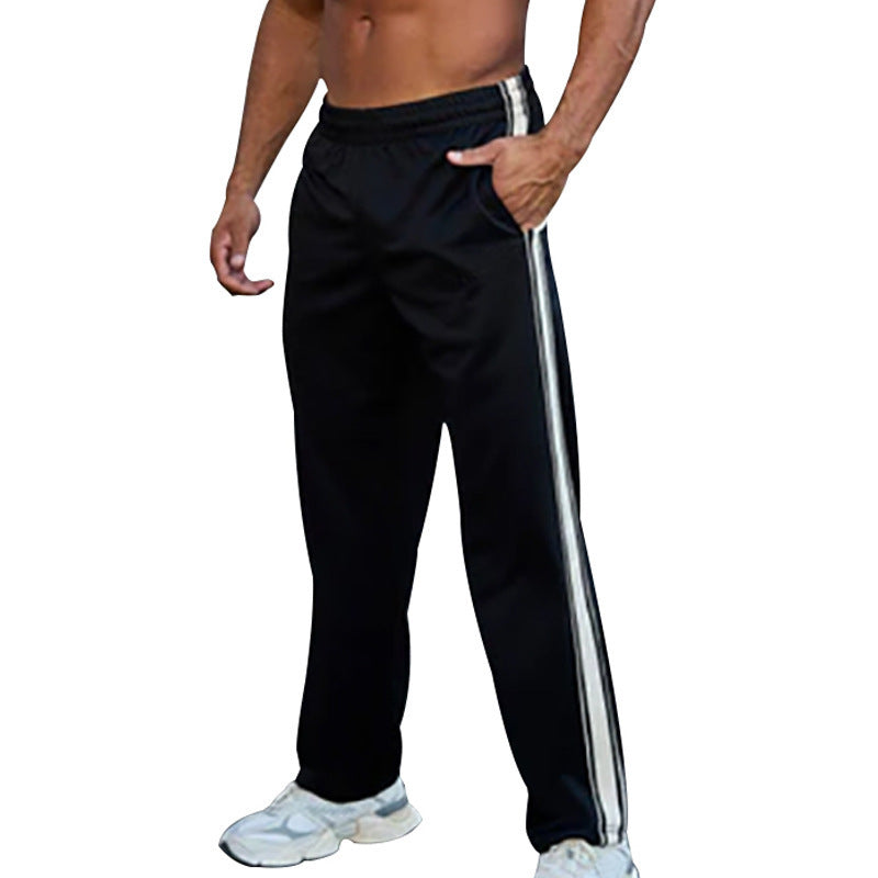 Men's sporty training pants with breathable inserts and side zippers Lisslune
