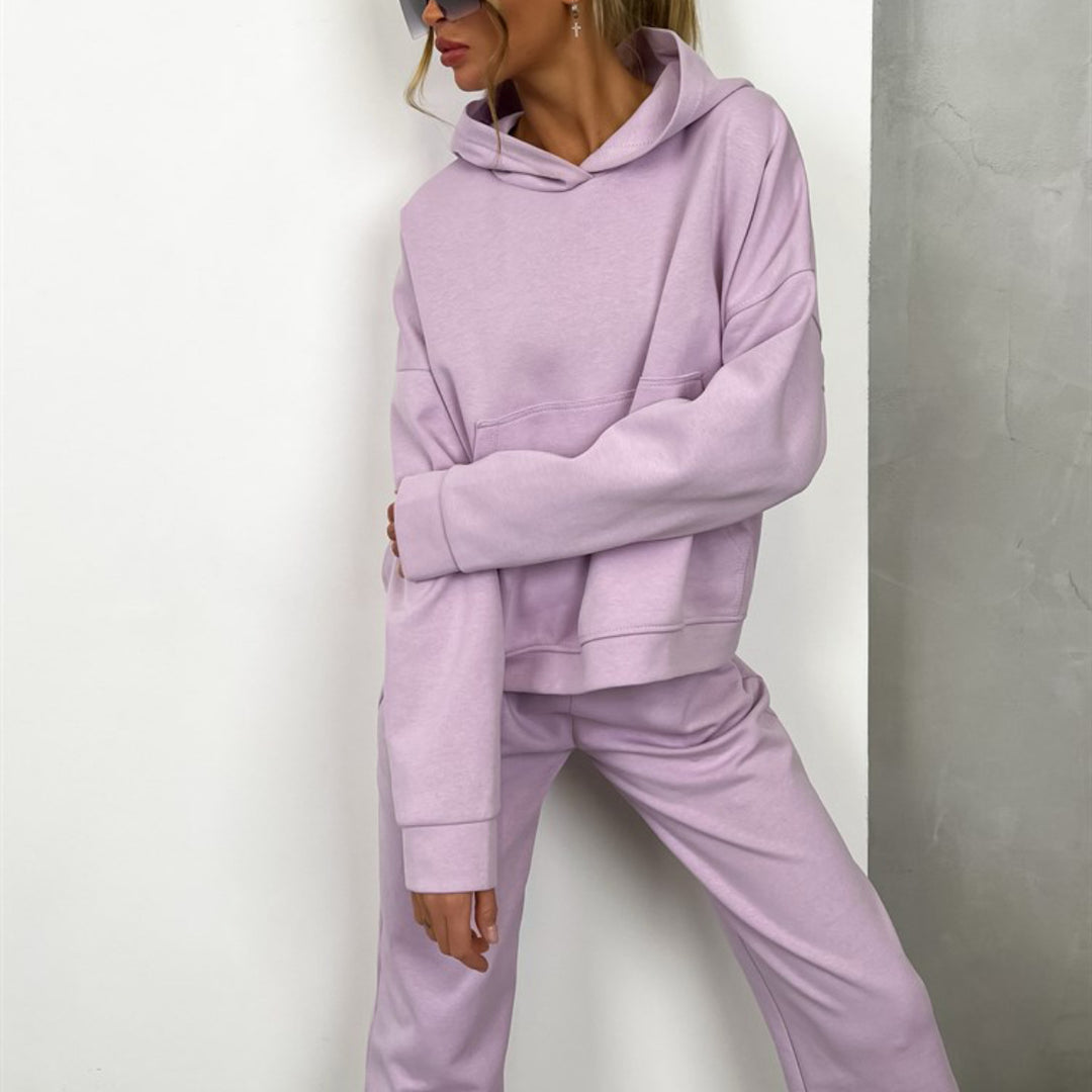 Women's sporty hoodie set made of soft cotton fabric Lisslune