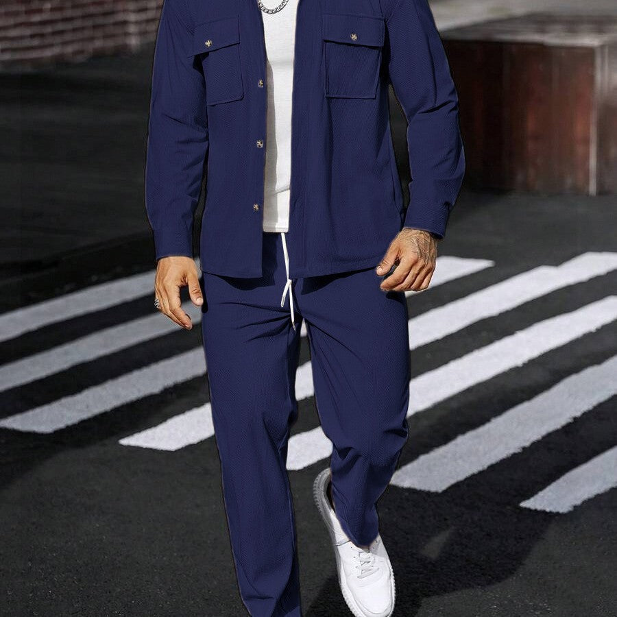 Men's Stylish Shirt Jacket with Two Flap Pockets Lisslune