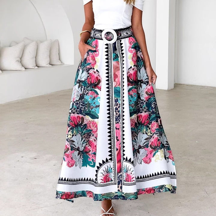 Ladies max skirt with floral pattern Lisslune