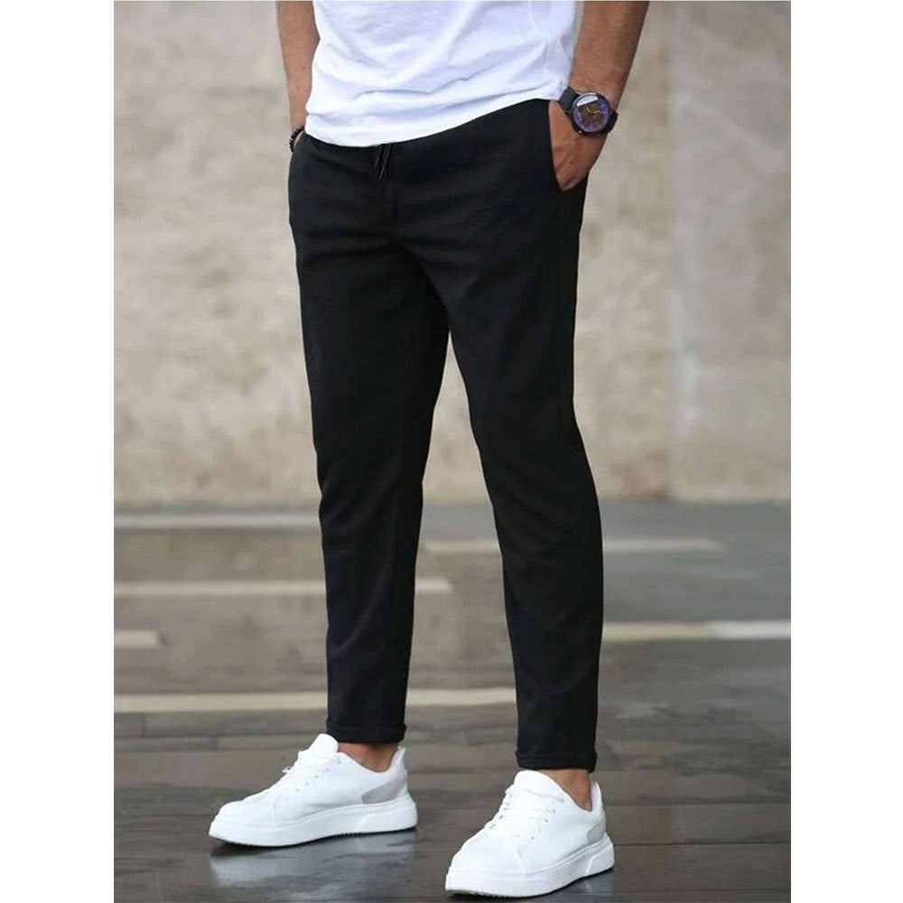 Men's Casual Chino Pants with Elastic Waistband Lisslune