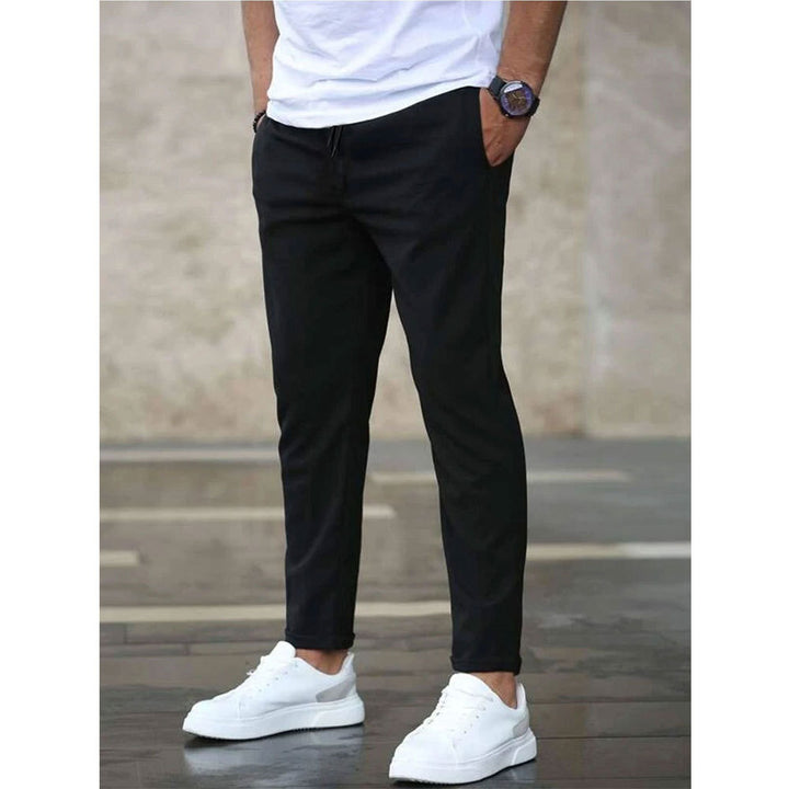 Men's Casual Chino Pants with Elastic Waistband Lisslune