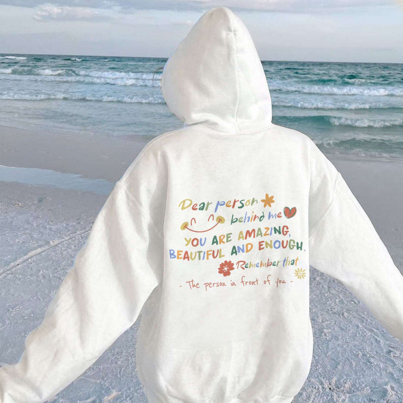 Women's Hooded Sweatshirt with Motivational Print and Comfortable Fit Lisslune