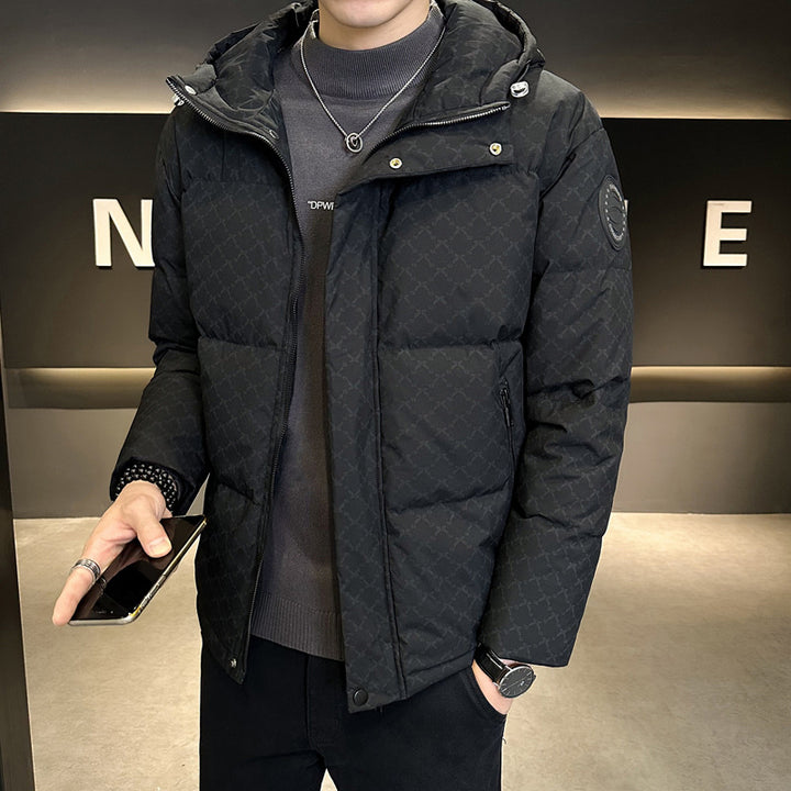 Men's fashionable quilted jacket with adjustable collar and insulating inner lining Lisslune