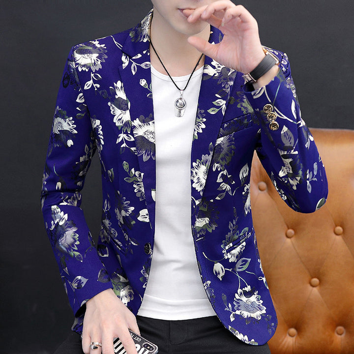 Men's fashionable blazer with floral design Lisslune