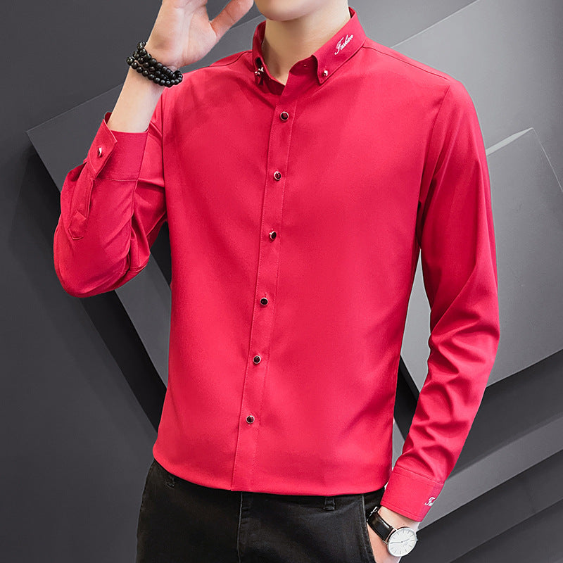 Men's elegant long-sleeved slim-fit shirt Lisslune