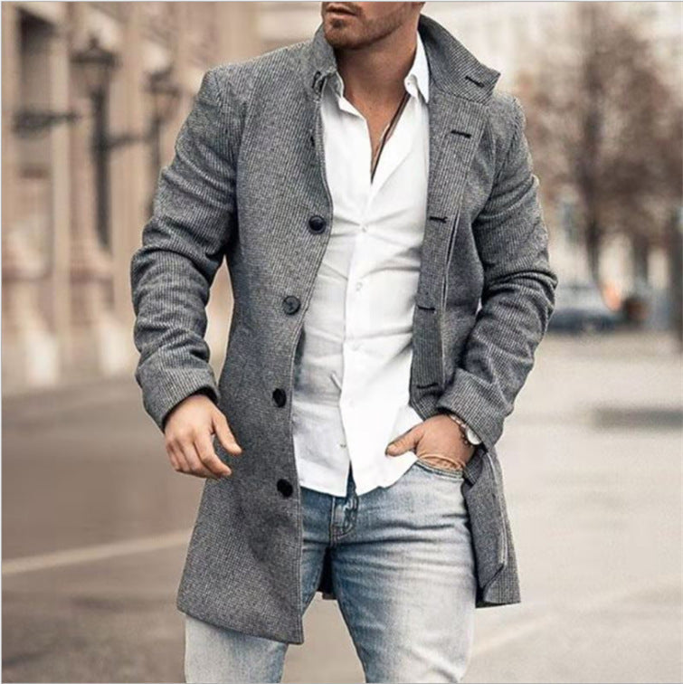 Men's wool coat in modern check design with tailored fit Lisslune