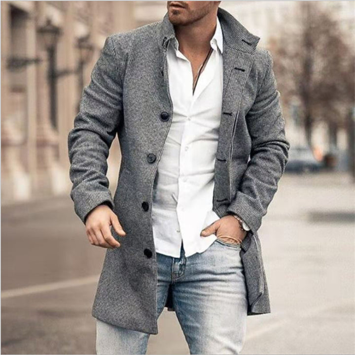 Men's wool coat in modern check design with tailored fit Lisslune