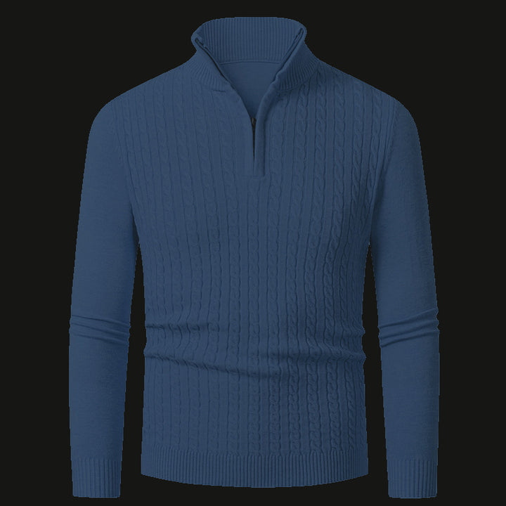 Men's fine knit sweater with stylish zipper Lisslune