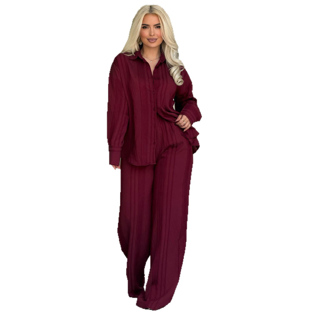 Women's casual blouse set with wide-cut pants Lisslune