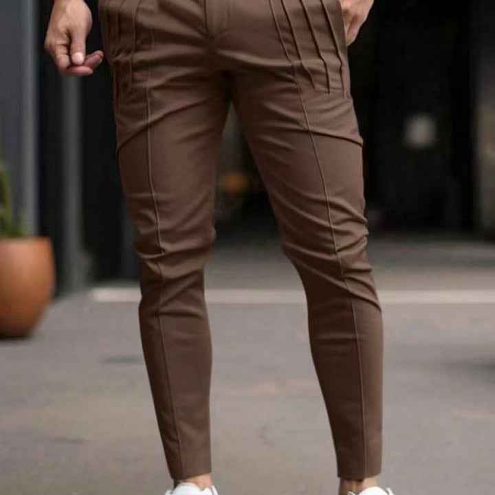 Men's elegant slim-fit trousers with high-quality pleats and practical pockets Lisslune