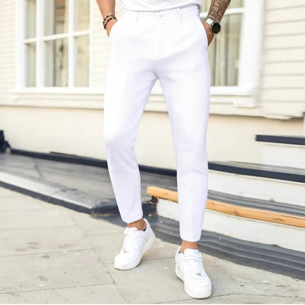Men's Fashion Suit Pants with Slim Fit and Elegant Pleats Lisslune