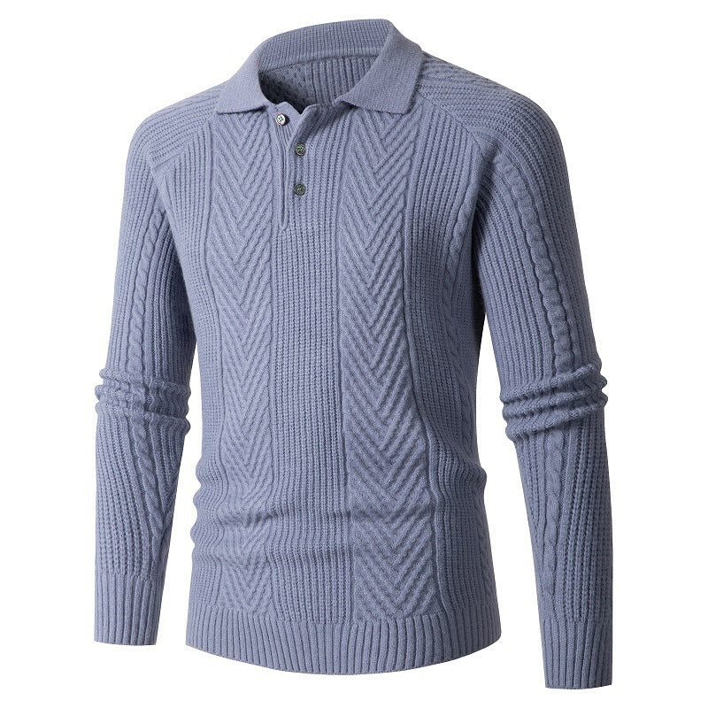 Men's Fashionable Knit Pullover with Removable Collar Lisslune