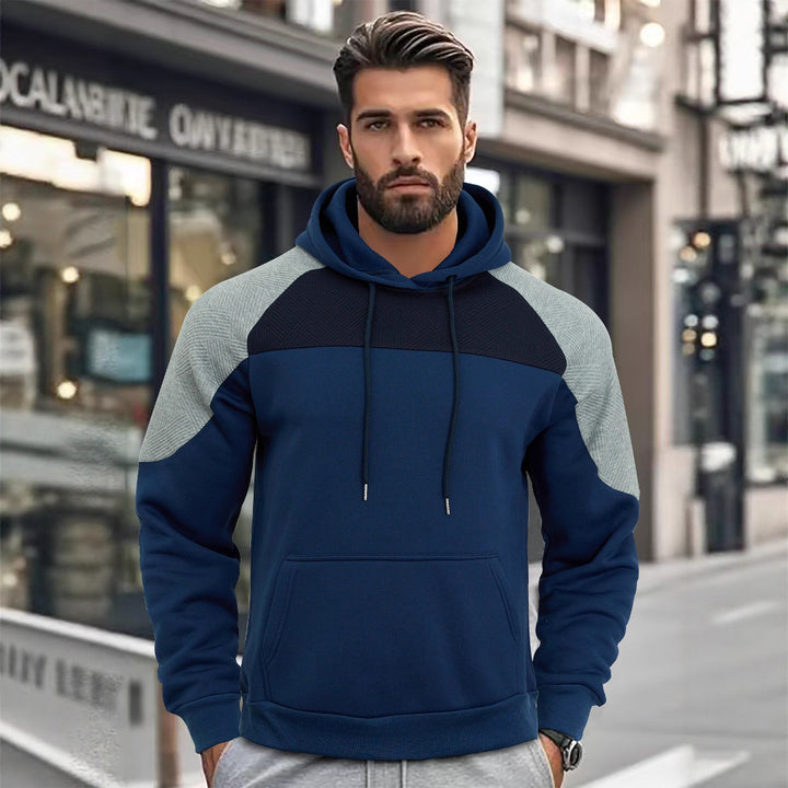 Men's hoodie with innovative design and striped sleeves Lisslune