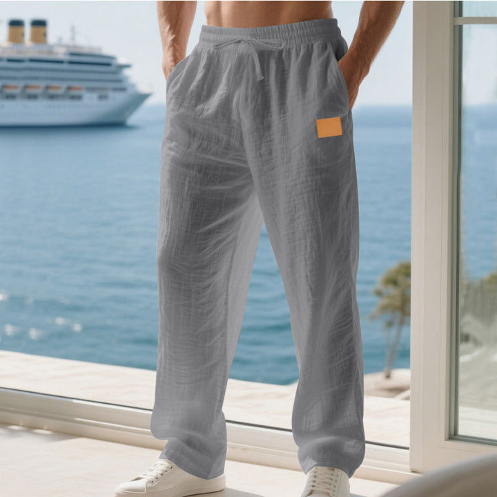 Men's comfortable and airy summer pants made of lightweight linen material Lisslune