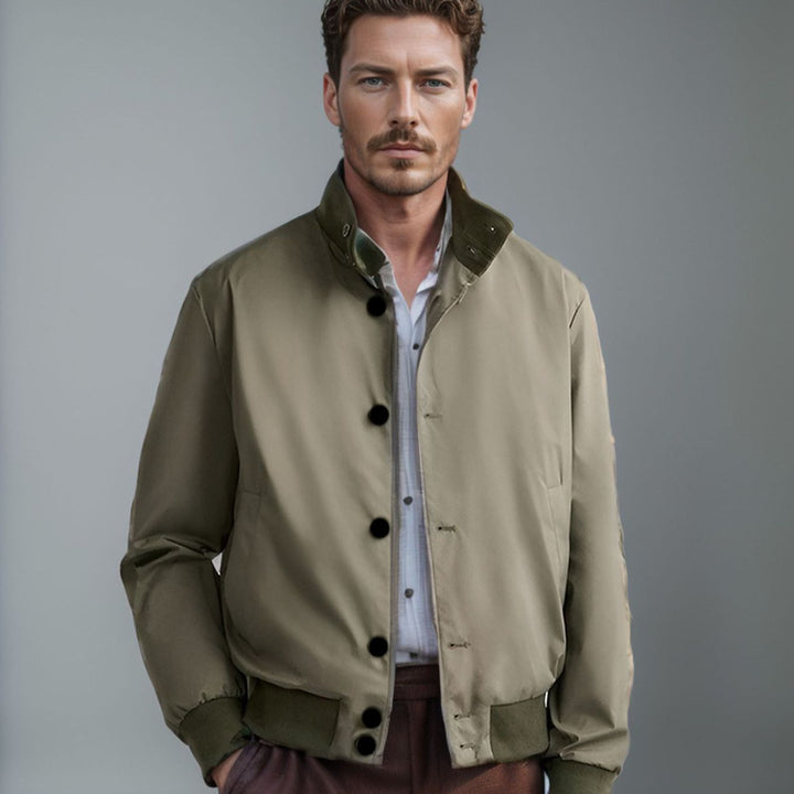 Men's stylish leisure jacket with protective high collar and practical pockets Lisslune