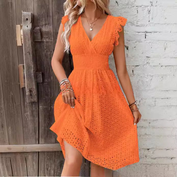 Women’s summer dress with elegant lace sleeves Lisslune