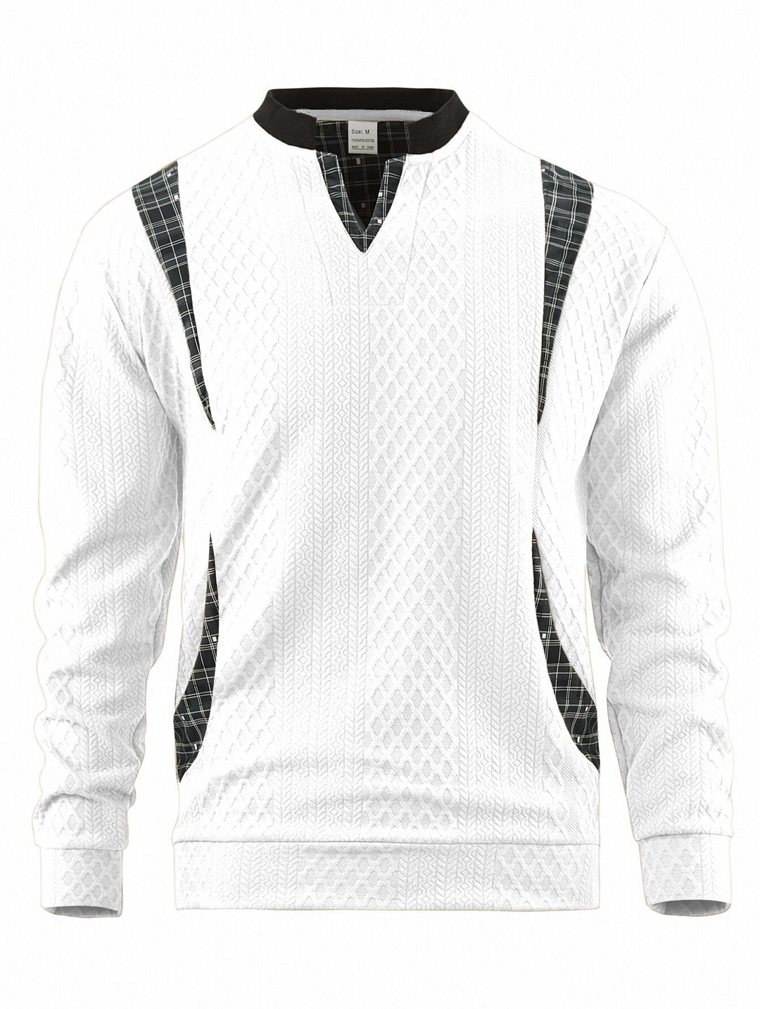 Men's knitted sweater with fashionable check elements Lisslune