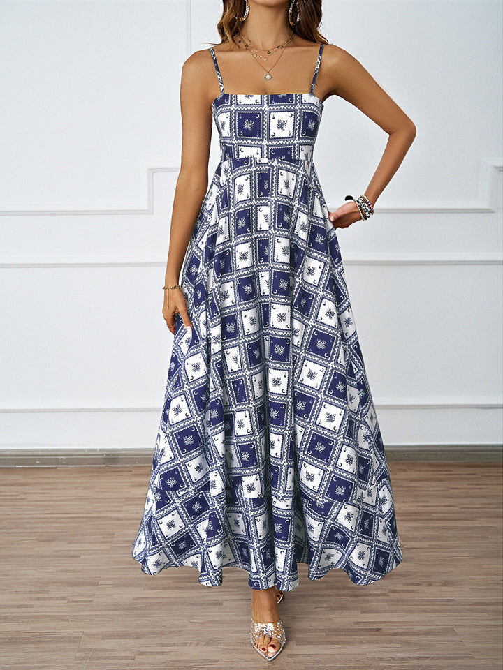 Women’s maxi dress with modern graphic print and loose fit Lisslune