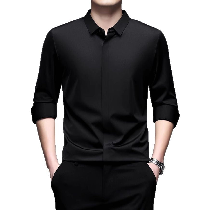 Men's Elegant Long Sleeve Shirt with Modern Cut and Breathable Surface Lisslune
