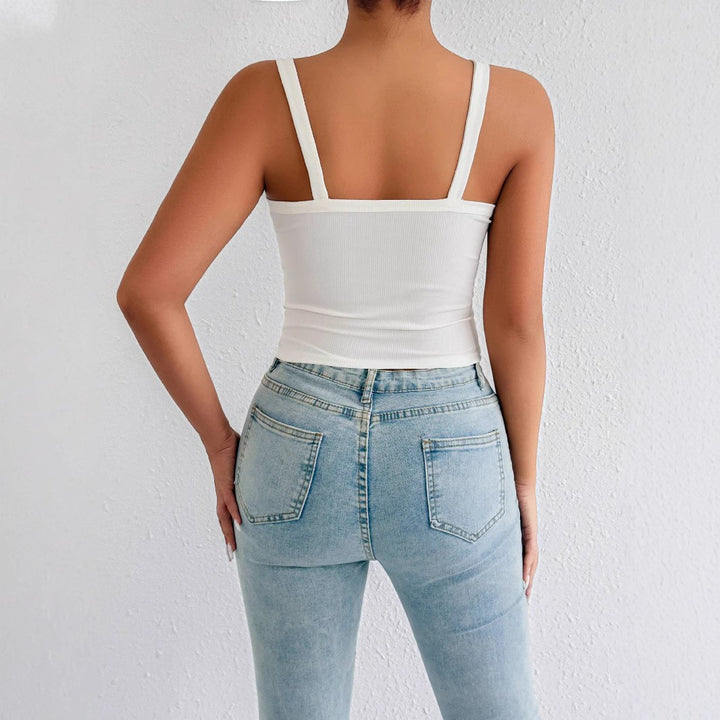 Damen Trägershirt aus Rippenstoff mit figurbetontem Schnitt Lisslune