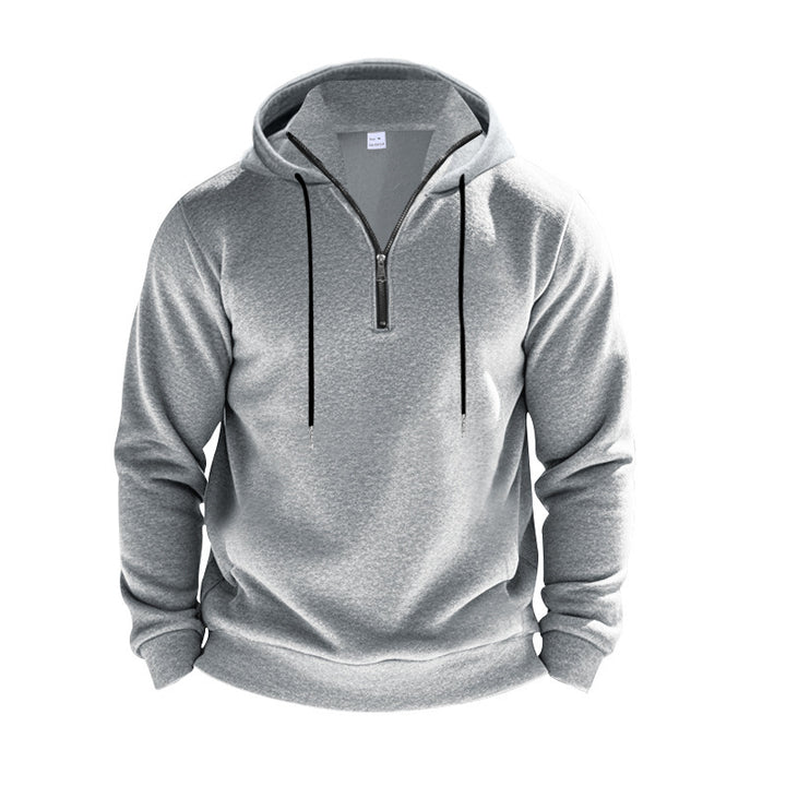 Men's sporty hoodie with zipper and contrasting sleeves Lisslune