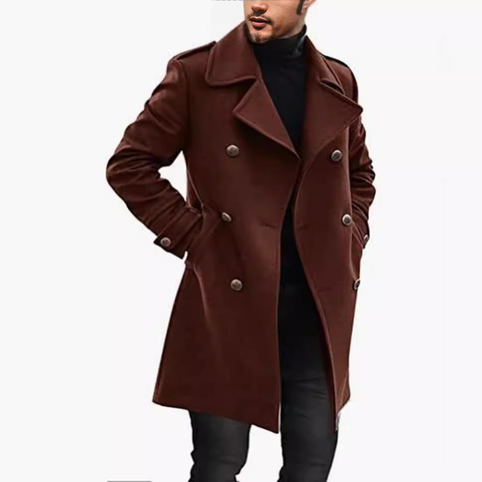 Men's elegant, double-breasted wool coat Lisslune