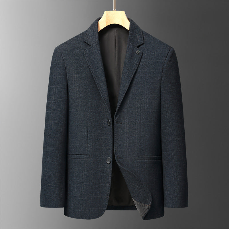 Men's Elegant Blazer with Fine Checked Pattern Lisslune