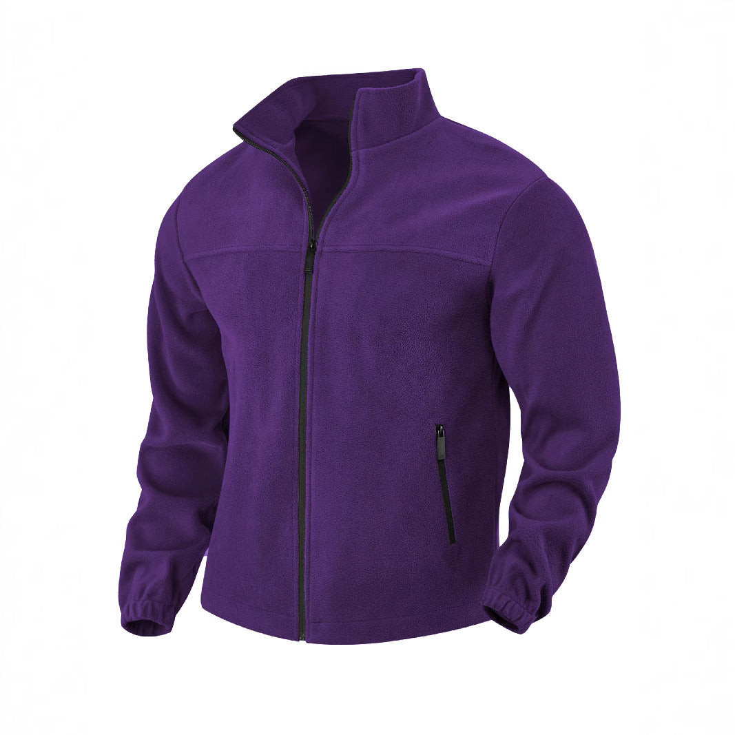 Men's fleece jacket with practical pockets and stand-up collar Lisslune