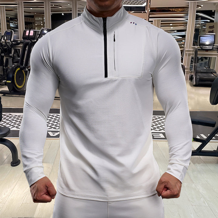Men's Sporty Functional Top with High Collar Lisslune