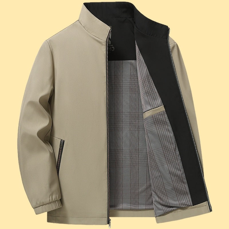 Men's elegant leisure jacket with stand-up collar Lisslune
