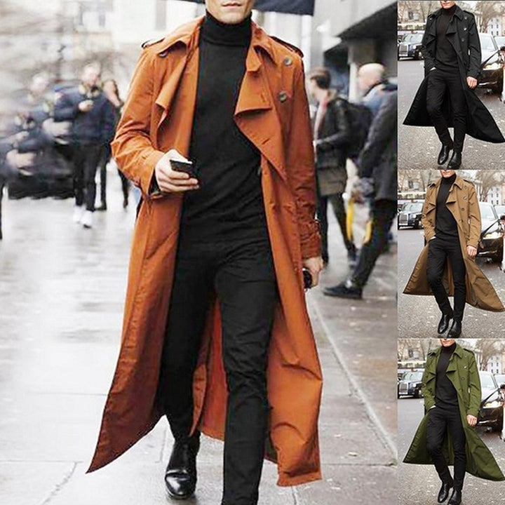 Men's elegant trench coat with double button placket Lisslune