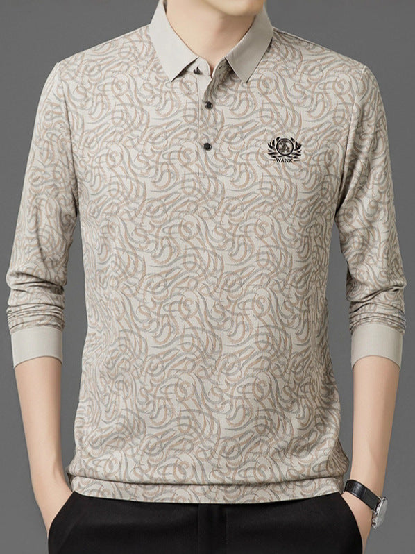 Men's polo shirt with modern textured design Lisslune