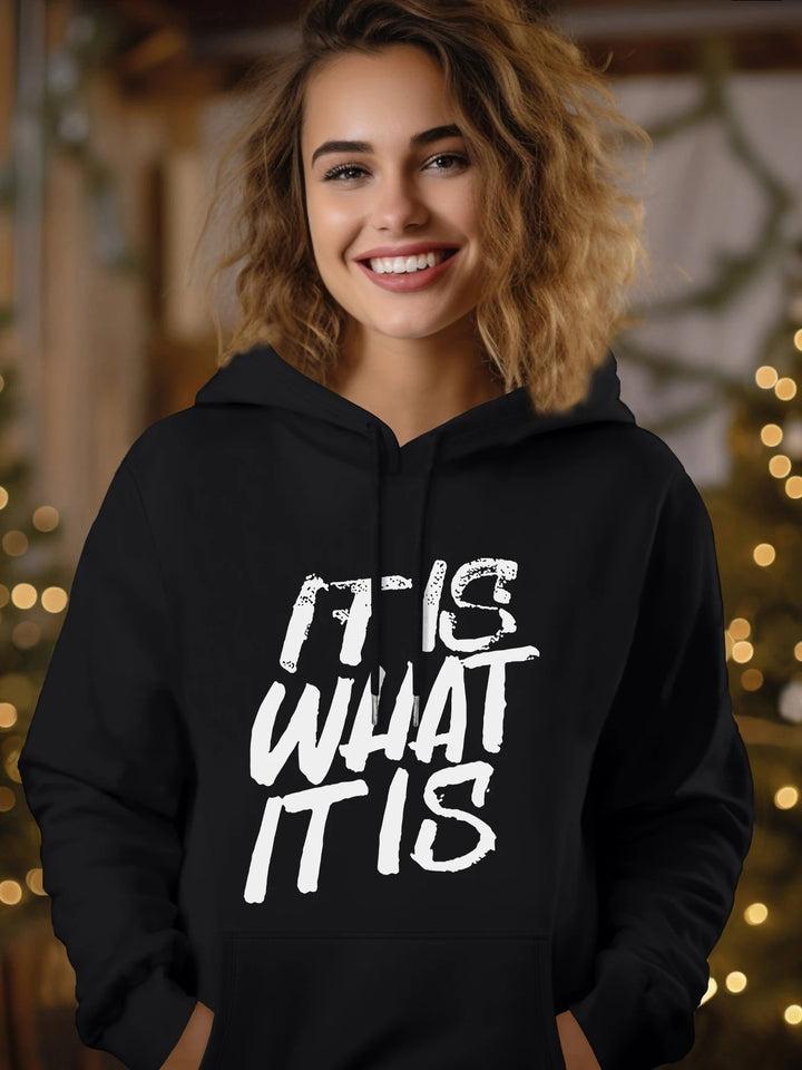 Women's hoodie with creative lettering and comfortable fit Lisslune