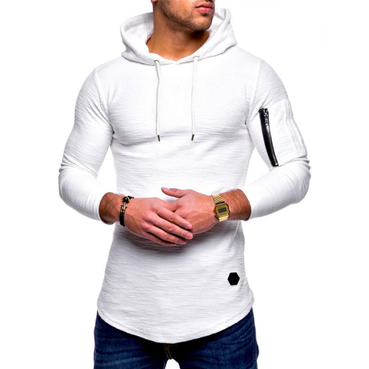 Men's hooded sweatshirt with asymmetric cut and zip pocket Lisslune